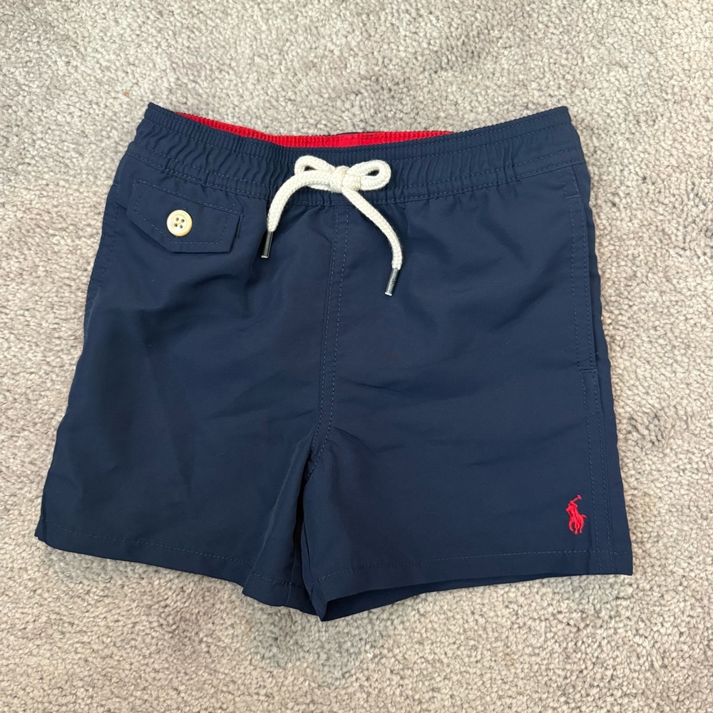 Polo Ralph Lauren Swim Trunks Shorts 24 months Navy with Red Logo